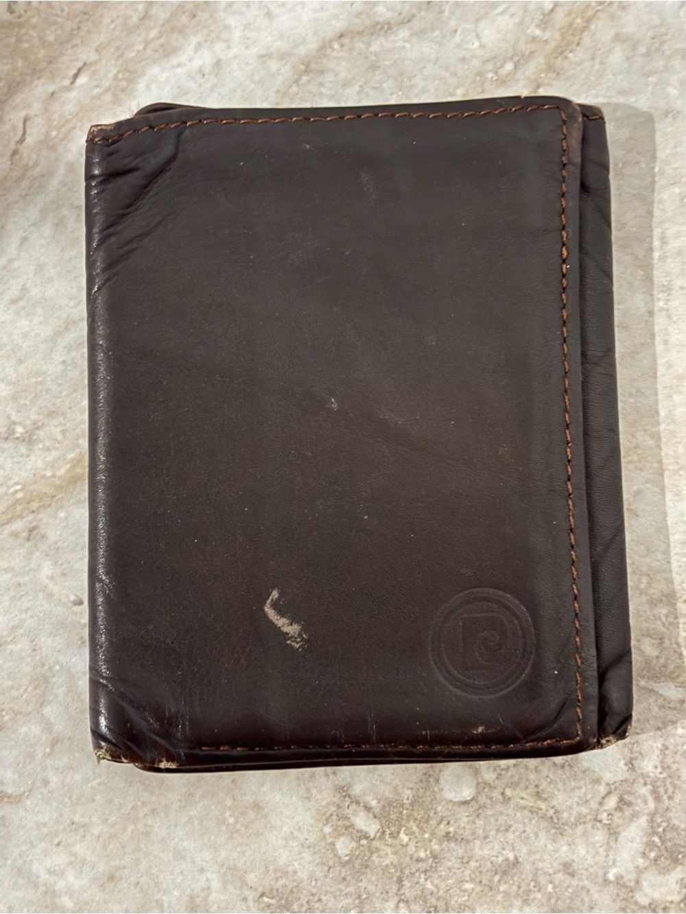 Vintage Pierre Cardin Slim Brown Leather Bi-Fold Wallet